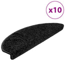 trappemåtter 10 stk. 65x21x4 cm sorte halvrund store