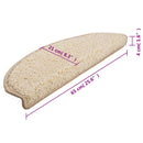trappemåtter 10 stk. 65x21x4 cm cremefarvede halvrund store