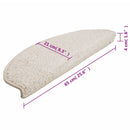 trappemåtter 10 stk. 65x21x4 cm hvide halvrunde store