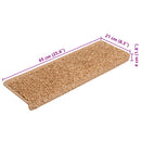 trappemåtter 10 stk. 65x21x4 cm beige rektangulær kant