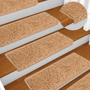 trappemåtter 10 stk. 65x21x4 cm beige rektangulær kant