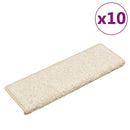 trappemåtter 10 stk. 65x21x4 cm hvide rektangulære kant