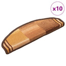 selvklæbende trappemåtter 10 stk. 65x21x4 cm brun