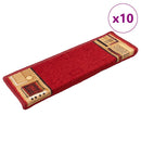 selvklæbende trappemåtter 10 stk. 65x21x4 cm rød