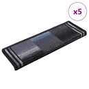 selvklæbende trappemåtter 5 stk. 65x21x4 cm sort og grå
