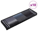 selvklæbende trappemåtter 10 stk. 65x21x4 cm sort og grå