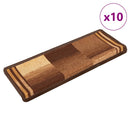 selvklæbende trappemåtter 10 stk. 65x21x4 cm brun