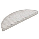 selvklæbende trappemåtter 15 stk. 56x17x3 cm sisal-look platina