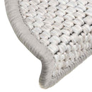 selvklæbende trappemåtter 15 stk. 56x17x3 cm sisal-look platina