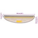 selvklæbende trappemåtter 15 stk. 56x17x3 cm sisal-look platina