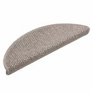 selvklæbende trappemåtter 15 stk. 56x17x3 cm sisal-look sølv