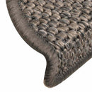 selvklæbende trappemåtter 15 stk. 56x17x3 cm sisal grå-beige