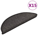 selvklæbende trappemåtter 15 stk. 56x17x3cm sisal-look antracit