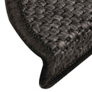 selvklæbende trappemåtter 15 stk. 56x17x3cm sisal-look antracit