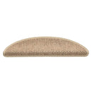 selvklæbende trappemåtter 15stk. 56x17x3cm sisal-look sandfarve