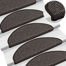 selvklæbende trappemåtter 15 stk. 65x21x4cm sisal-look antracit