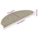 selvklæbende trappemåtte 15 stk. 65x21x4 cm sisal-look lysegrøn