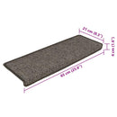 selvklæbende trappemåtter 15stk. 65x21x4cm sisal-look grå beige