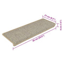 selvklæbende trappemåtter 15 stk. 65x21x4 cm sisal-look lysegrøn