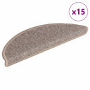 trappemåtter 15 stk. 56x17x3 cm mørkebeige halvrunde