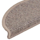 trappemåtter 15 stk. 56x17x3 cm mørkebeige halvrunde