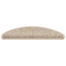 trappemåtter 15 stk. 56x17x3 cm lys beige halvrunde