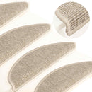 trappemåtter 15 stk. 56x17x3 cm lys beige halvrunde