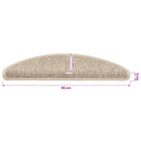 trappemåtter 15 stk. 56x17x3 cm lys beige halvrunde