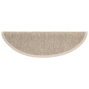 trappemåtter 15 stk. 56x17x3 cm lys beige halvrunde