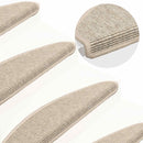 trappemåtter 15 stk. 65 x 21 x 4 cm lys beige halvrund store