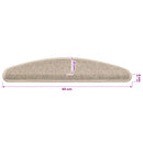trappemåtter 15 stk. 65 x 21 x 4 cm lys beige halvrund store