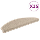 trappemåtter 15 stk. 65 x 21 x 4 cm lys beige halvrund store
