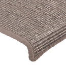trappemåtter 15 stk. 65x21x4 cm mørkebeige rektangulær kant