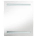 badeværelsesskab med spejl + LED-lys 50x14x60 cm betongrå