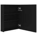 badeværelsesskab med spejl + LED 50x14x60 cm MDF sort