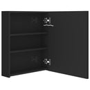 badeværelsesskab med spejl + LED-lys 50x14x60 cm blank sort