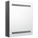 badeværelsesskab med spejl + LED-lys 50x14x60 cm skinnende grå