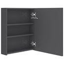 badeværelsesskab med spejl + LED-lys 50x14x60 cm skinnende grå