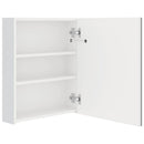 badeværelsesskab med spejl + LED-lys 50x14x60 cm blank hvid