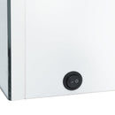 badeværelsesskab med spejl + LED-lys 50x14x60 cm blank hvid