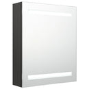 badeværelsesskab med spejl + LED-lys 50x14x60 cm antracitgrå