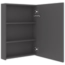 badeværelsesskab med spejl + LED-lys 50x13x70 cm grå
