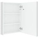 badeværelsesskab med spejl + LED-lys 50x13x70 cm skinnende hvid