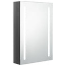 badeværelsesskab med spejl + LED-lys 50x13x70 cm blank grå