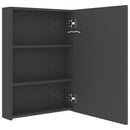 badeværelsesskab med spejl + LED-lys 50x13x70 cm blank grå