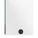 badeværelsesskab med spejl + LED-lys 50x13x70 cm skinnende hvid