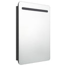 badeværelsesskab med spejl + LED-lys 60x11x80 cm blank sort