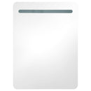 badeværelsesskab med spejl + LED-lys 60x11x80 cm skinnende hvid