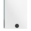 badeværelsesskab med spejl + LED-lys 80x12x68 cm skinnende hvid