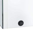 badeværelsesskab med spejl + LED-lys 89x14x62 cm skinnende hvid